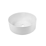 VBChome Waschbecken 41,5 cm Keramik Rund Weiß Oval Waschtisch Handwaschbecken Aufsatzwaschbecken Waschschale…