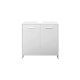 ML-Design Waschbeckenunterschrank Weiß 58x60x33cm, Badezimmer Waschbecken Unterschrank mit 2 Türen, viel Stauraum, Waschtischunterschrank aus MDF-Holz, Badezimmerschrank Waschtisch Badschrank Badmöbel