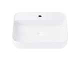VBChome Waschbecken 55 x 40 x 14 cm Keramik Weiß Waschtisch Handwaschbecken Aufsatzwaschbecken Komfortabel…