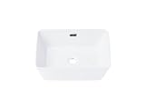 VBChome Waschbecken 40 x 30 x 16 cm Keramik Weiß Waschtisch Handwaschbecken Aufsatzwaschbecken Komfortabel…