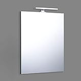 Badezimmerspiegel 60x70 umkehrbar mit chromierter Lampe