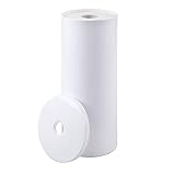 mDesign Toilettenpapierhalter stehend – eleganter Klopapierhalter mit Deckel für bis zu 3 Rollen – Toilettenrollenhalter…