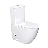 Mai & Mai Stand-WC 179T aus Keramik spülrandloses-WC 36x63x82cm bodenstehende-Toilette inkl.Spülkasten