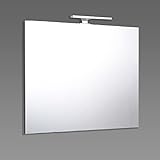 KIAMAMI VALENTINA Badezimmerspiegel 60x80 reversibel mit verchromter Lampe 20cm [Energieklasse B] (60x100…