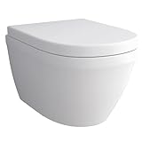 Alpenberger Spülrandlose Toilette | Keramik WC mit Nano Beschichtung | WC Sitz mit Absenkautomatik |…