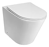 'aquaSu® Stand WC spülrandlos Set Quinn, Design WC, Tiefspüler, Keramik, Abgang waagerecht oder senkrecht,…
