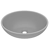 vidaXL Waschbecken Luxuriös Oval mit Abflussloch Waschschale Aufsatzwaschbecken Waschtisch Waschplatz…