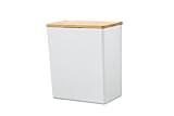 tesa Baboo L Badorganizer mit Bambus-Deckel, matt-weiß - Bad-Aufbewahrungsbox zur Wandmontage ohne Bohren,…