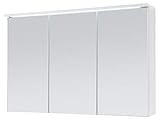 Spiegelschrank Badschrank Spiegel Badhängeschrank Badmöbel Kirkja I Weiß/Weiß 100 cm