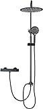 ELBE Regendusche, Duschsystem mit 304 Edelstahl, Ø 30cm runder Duschkopf, 3 Strahlarten Handbrause,…
