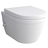 Alpenberger Dusch WC Set | Wand WC Spülrandlos mit Nano | WC Sitz mit Absenkautomatik | Moderne Toilette…