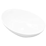 yorten Waschbecken Keramik Oval Waschschale Aufsatzwaschbecken Waschtisch Weiß 400 x 330 x 135 mm