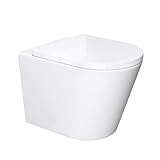 Mai & Mai Hänge-WC A108 Toilette spülrandlos Wand-WC Weiß aus Keramik BTH: 35,5x49x35cm Wandmontage