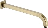 TRUSTMI Duscharm mit Flansch 40,6 cm Quadratisch Regendusche Duschkopf Verlängerung Brushed Gold