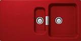 SCHOCK Küchenspüle mit 1½ Becken 100 x 51 cm Wembley D-150 Rouge - CRISTADUR rote Spüle mit großer Abtropffläche ab 60 cm Unterschrank-Breite