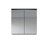 Badezimmer Spiegelschrank Toledo 60cm Schwarz – Stauraum Unterschrank Möbel Zwei Türen Badschrank