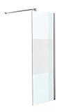 CLP Edelstahl-Duschabtrennung, Nano Glas, Haltestange: QUADRATISCH (bis zu 3 Glasfarben und 20 Größen…