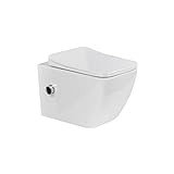i-flair WC Cube Wand Toilette spülrandlos inkl. WC Sitz mit Softclose Absenkautomatik + abnehmbar (Weiß…