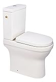 'aquaSu® Spülrandlose WC-Kombi +7,5 cm, weiß, Toilette mit Spülkasten und WC-Sitz, Tiefspüler, Spükasten…