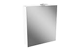 FACKELMANN LED Spiegelschrank Lima/Badschrank mit Soft-Close-System/Maße (B x H x T): ca. 60 x 73 x 15,5 cm/Möbel fürs WC oder Badezimmer/Korpus: Weiß/Front: Weiß/Spiegel