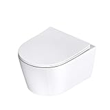 Mai & Mai Hänge-WC spülrandlos-Toilette Softclose-WC-Sitz Absenkautomatik Wand wc inkl. Beschichtung…