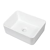 IOROYO Waschbecken, rechteckig, 40,6 cm, klein, weiß, modernes Waschbecken über der Theke, Porzellan,…