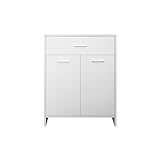 ML-Design Badezimmerschrank Weiß, 60 x 80 x 33 cm, Badschrank mit 1 Schublade und 2 Türen, viel Stauraum,…