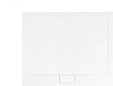 VBChome Duschwanne Duschtasse EXTRA FLACH Quadrat 80x80x4,5 cm weiß glatt + Ablaufgarnitur McAlpine…