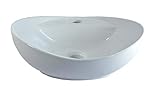1x Handwaschbecken Keramikwaschbecken oval eckig klein Aufsatz Waschbecken Keramik Bad 40,5cmL x 32,5cm…