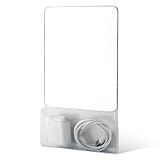 PEUTIER Magnetischer Schließfach Spiegel mit Halterung, 17 x 14cm Kleiner Echter Glas-Schließfachspiegel…