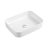 VBChome Waschbecken 51 x 40 cm Keramik Weiß Oval Waschtisch Handwaschbecken Aufsatzwaschbecken Waschschale…