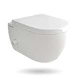 Alpenberger WC Spülrandlos Komplettset Hängend | Dusch WC mit Eingebauter Einhebelarmatur | Wand WC…