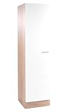 Möbel Jack Hochschrank Küche - Eiche Sonoma - Weiß - 1 Tür - 50 cm breit - Seitenschrank Küchenschrank…