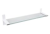 SOSmart24 Pure White Badablage mit 50 cm Glasplatte klar - Halter Weiß Matt - Nordic Minimalism - Glasregal…