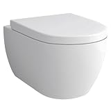Alpenberger Hänge WC Spülrandlos Toilette | Keramik Wand WC Toilettendeckel mit Absenkautomatik | Gäste…