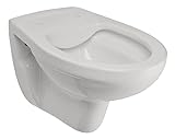 'aquaSu® Basic Spülrandloses Wand WC 200, Hänge WC mit waagerechtem Abgang, Tiefspüler ohne Spülrand,…