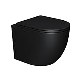 Mai & Mai Hänge-WC Aachen179 schwarz matt aus Keramik BTH: 36x50x36cm spülrandloses-WC Wandmontage inkl.…