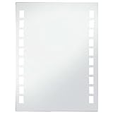 vidaXL Wandspiegel Badezimmer mit LED Badspiegel Spiegel Lichtspiegel Badezimmerspiegel 60x80cm Silbern…