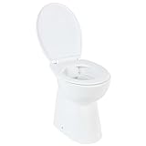 vidaXL Hohe Spülrandlose Toilette für Größere Menschen Senioren Soft-Close Absenkautomatik Stand WC…