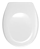 WENKO WC-Sitz Bergamo Weiß - Antibakterieller Toilettensitz, verstellbare, rostfreie Edelstahlbefestigung,…