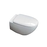 Toilettensitz für Flamina Spin als Original Wickel Thermoplast, weiß, Scharnier aus Edelstahl, normal…