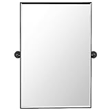 Minuover 50,8 x 76,2 cm schwenkbarer rechteckiger Badezimmerspiegel, neigbar, abgeschrägter schwarzer…