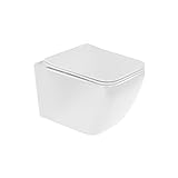 i-flair WC Cube Wand Toilette spülrandlos inkl. WC Sitz mit Softclose Absenkautomatik + abnehmbar -…