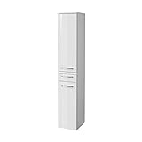FACKELMANN Milano Hochschrank mit 2 Türen und 1 Schublade – Schrank fürs Badezimmer (30,5 cm x 165,5…