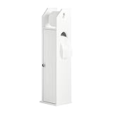 SoBuy FRG135-W Freistehend Toilettenrollenhalter Badregal Standschrank Seitenschrank weiß BHT ca. 20x78,5x18cm
