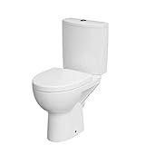 CERSANIT Stand WC mit Spülkasten Komplett | Toiletten mit Toilettensitz aus Duroplast mit Absenkautomatik…