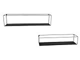 Industriedesign Wandregal 2er SET TINKA aus Metall in Schwarz 60cm & 65cm breit
