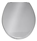 WENKO WC-Sitz Prima Silber glänzend, hochwertiger Toilettensitz im Retro-Style, WC-Deckel inkl. Wandpuffer…