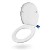 BigDean Toilettendeckel mit Absenkautomatik oval - antibakterieller WC Sitz aus Duroplast weiß belastbar…
