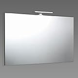 KIAMAMI VALENTINA Badspiegel 120x60 mit LED Spiegelaufsteckleuchte